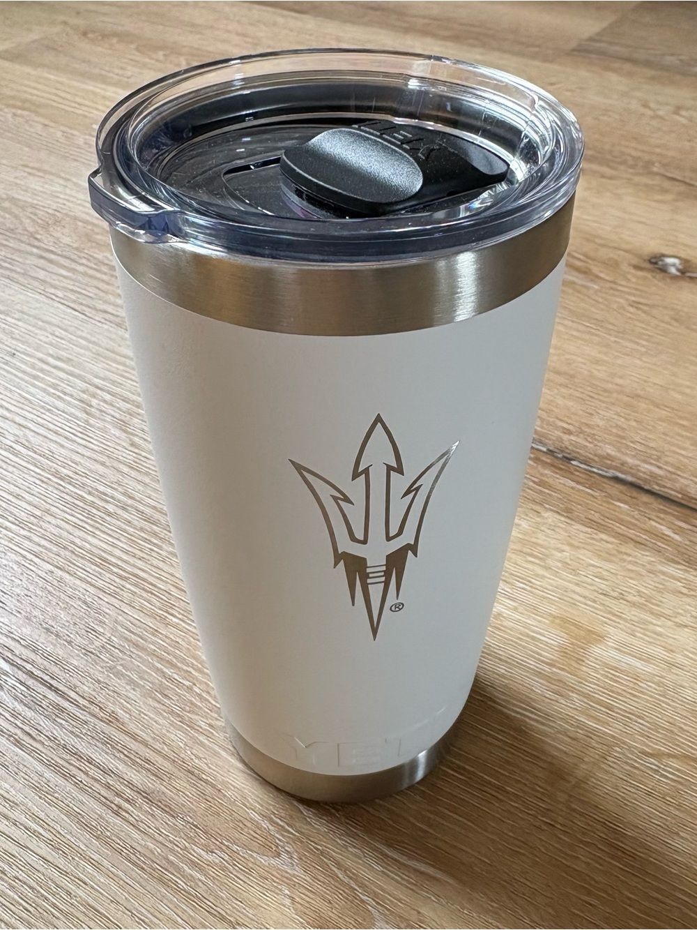 Yeti White Tumbler with ASU Logo